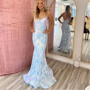 Jovani strapless sequin dress